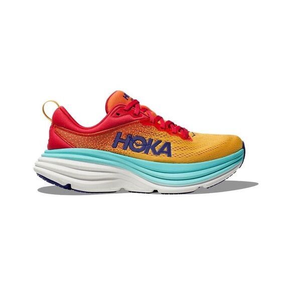 Hoka One One Men\'s Bondi 8 Athletic Running Sneakers CERISE ORANGE 12.5 NWOB